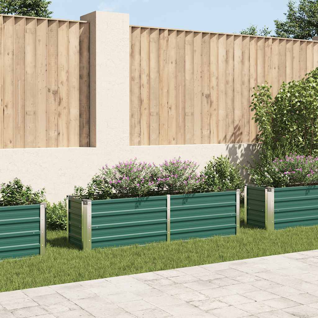 Vidaxl Raised Planter 160x40x45 cm Galvanized Steel Green-0