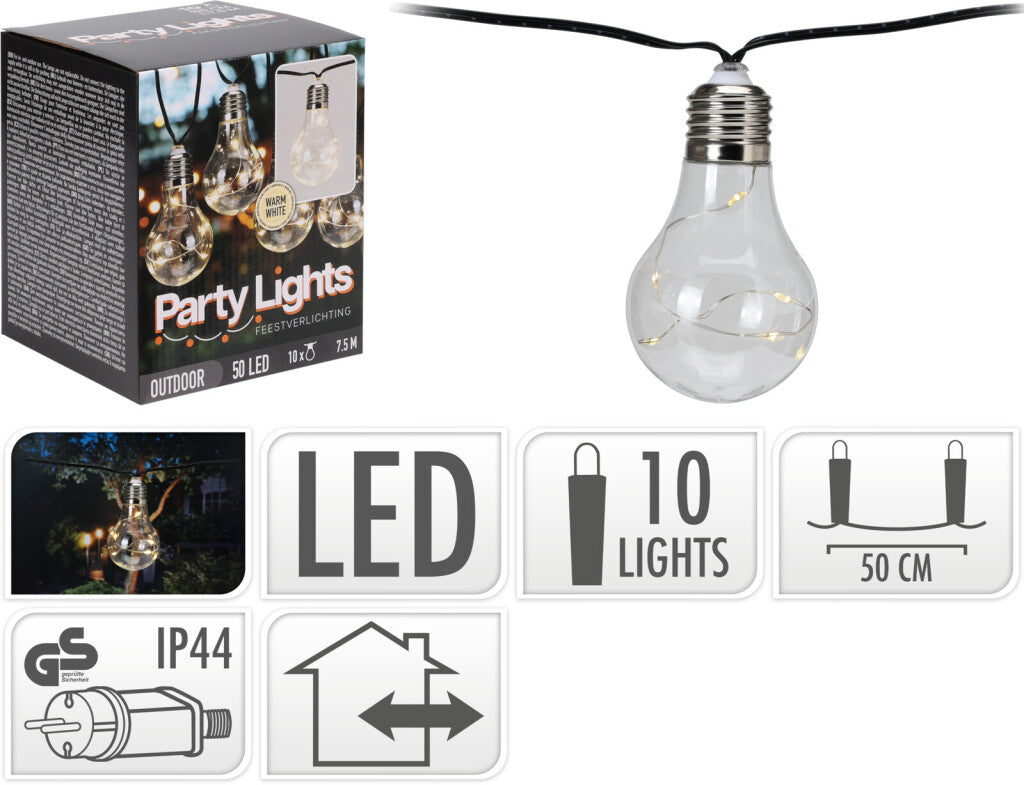 Pro Garden feestverlichting 10lampjes warm wit-0