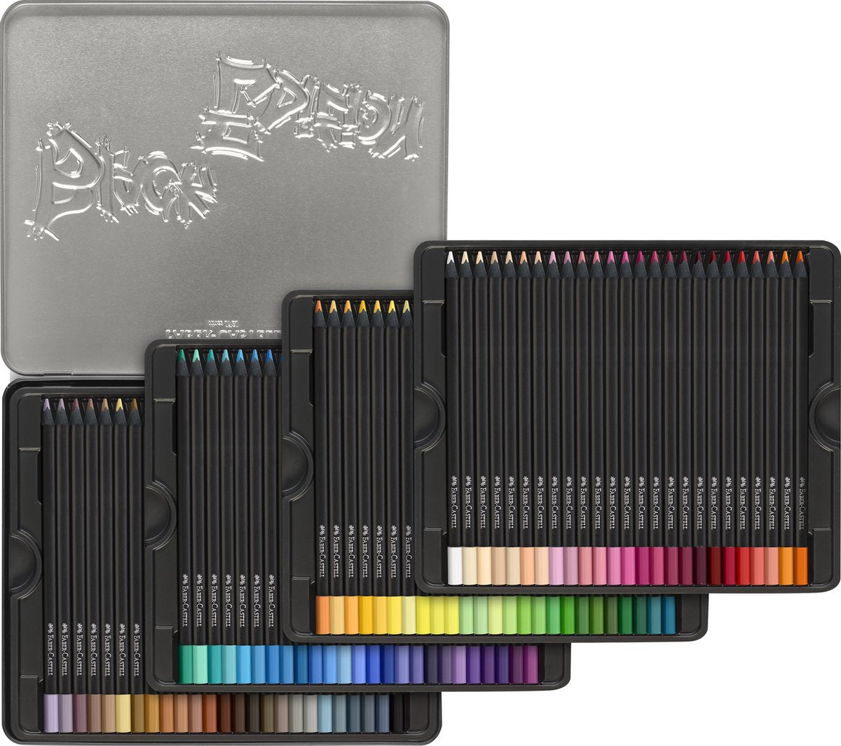 Faber-castell colored pencils - black edition - 100 pieces in tin case - fc-116490-0