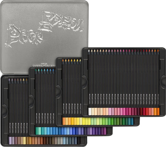 Faber-castell colored pencils - black edition - 100 pieces in tin case - fc-116490-0