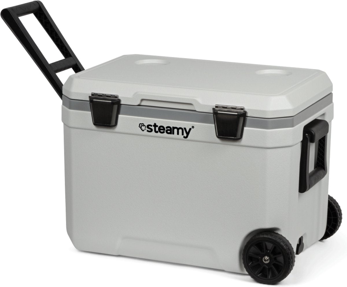 Steamy marine 45 roller - grote koelbox op wielen - speciaal voor op de boot - 45 liter - wit-0