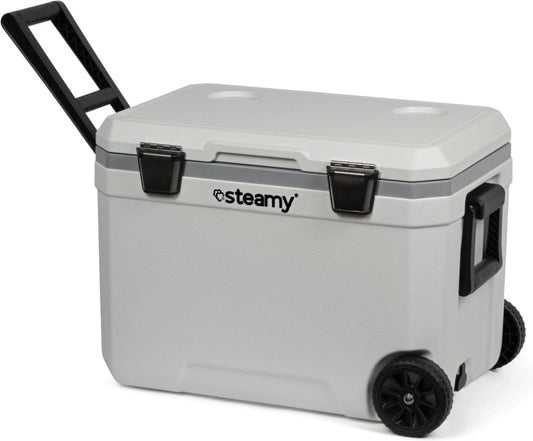 Steamy marine 45 roller - grote koelbox op wielen - speciaal voor op de boot - 45 liter - wit-0