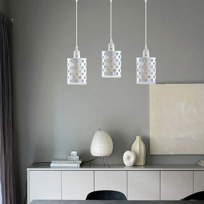 Industrial Pendant Lighting, Adjustable E27 Metal Cage Hanging Light Fixtures ~4326-3