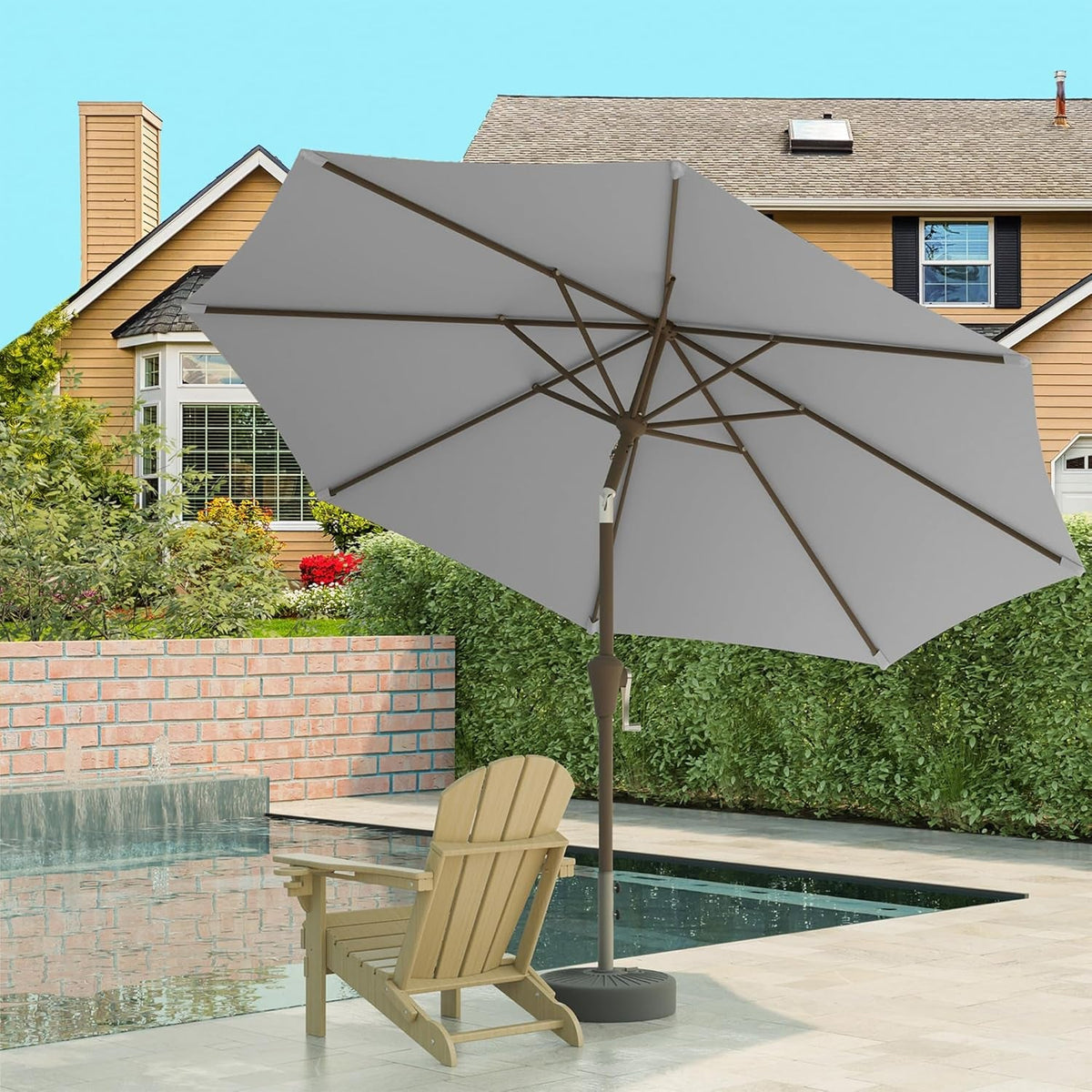 10 Foot Patio Umbrella With UV Protective Weather proof Fabric-4