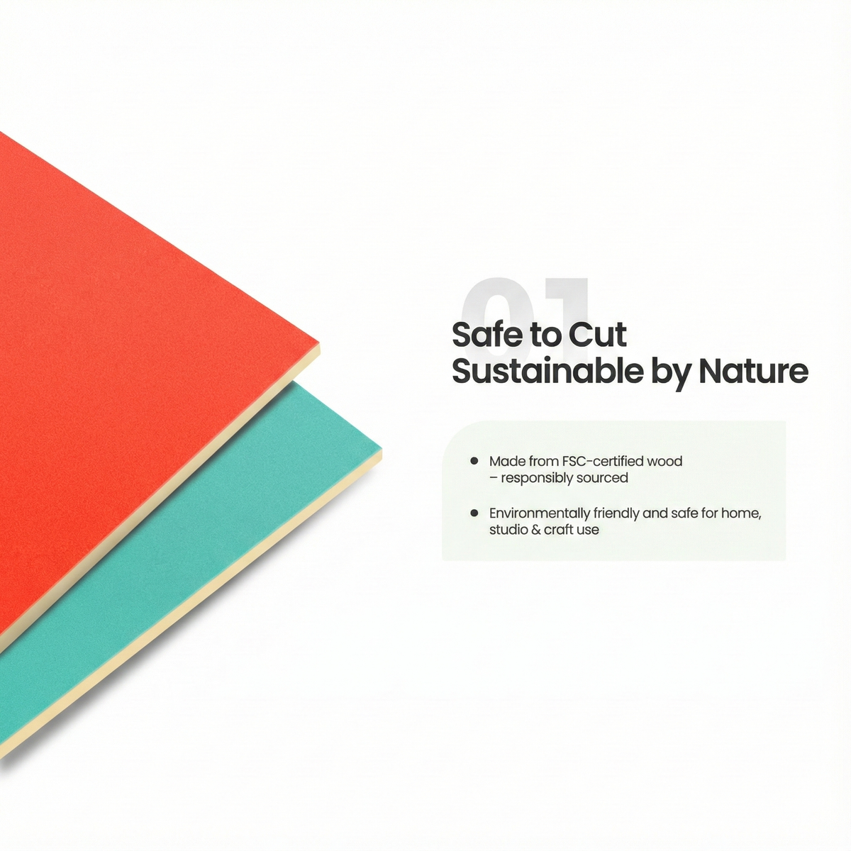 Creatorally Solid-Color Plywood Sheets – 6pcs A4 11.7"x8.27" 3mm, FSC Certified & DIY-2
