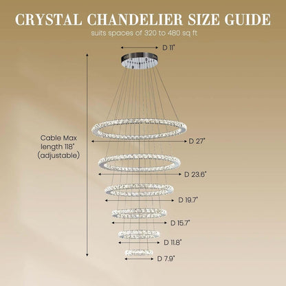 Crystal Chandelier Lighting LED Ceiling Fixture Ring-2