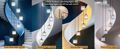 Matte Black Crystal Pendant Chandelier Lighting Fixture-3