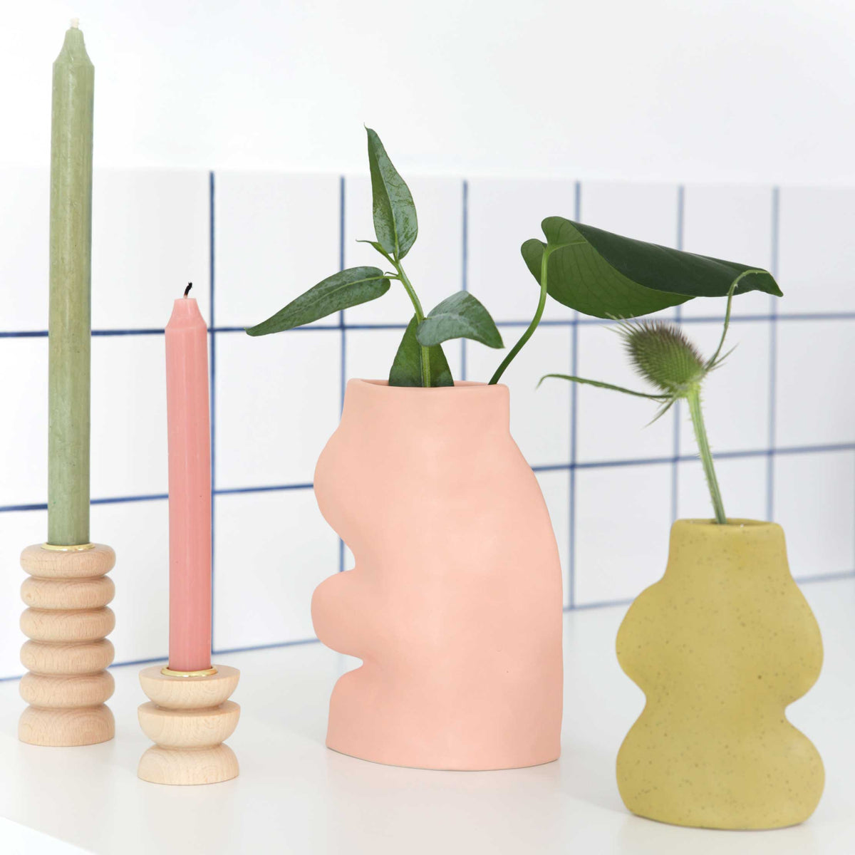 Fluxo Ceramic Vase -  Large Pink-2