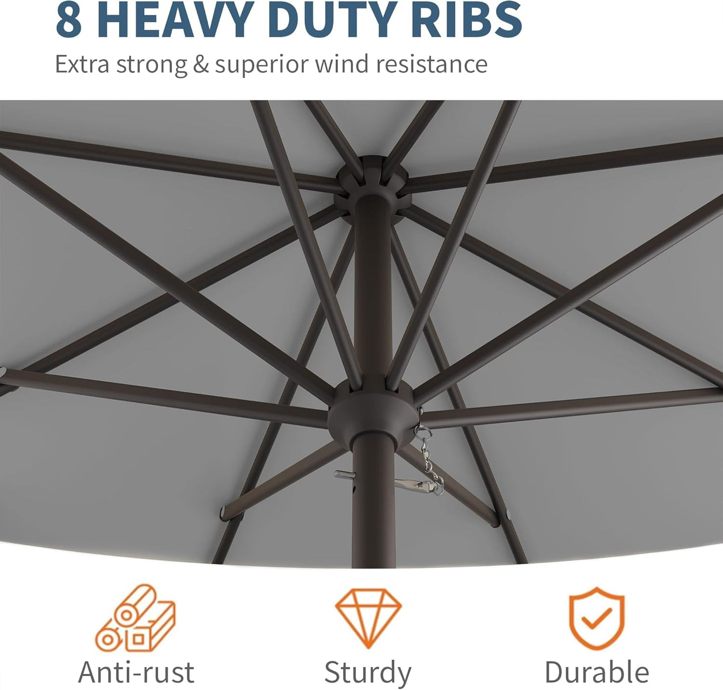 10 Foot Patio Umbrella With UV Protective Weather proof Fabric-2