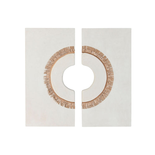 Wall Decoration Home ESPRIT White Natural Circle Scandi 120 x 6 x 120 cm (2 Pieces)