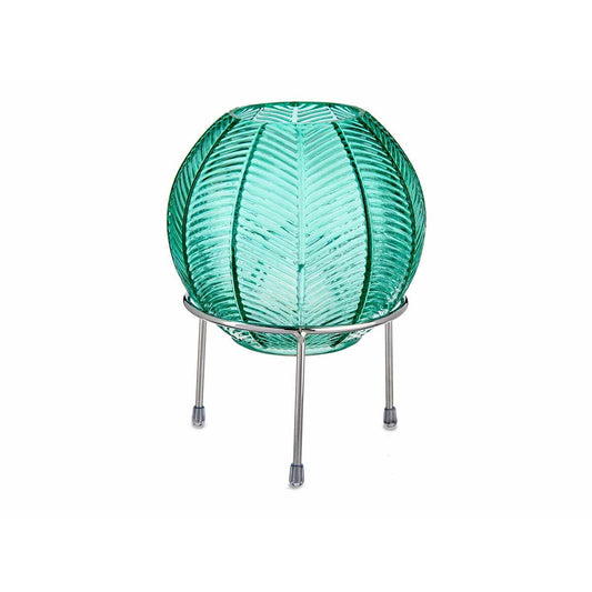 Vase Gift Decor Blue Silver Metal Glass Ball 14,5 x 19,5 x 14,5 cm