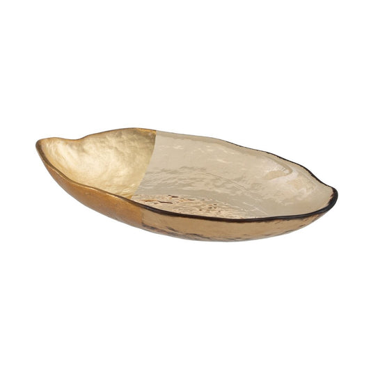 Centerpiece Golden Glass 23 x 13 cm 23 x 13 x 6 cm