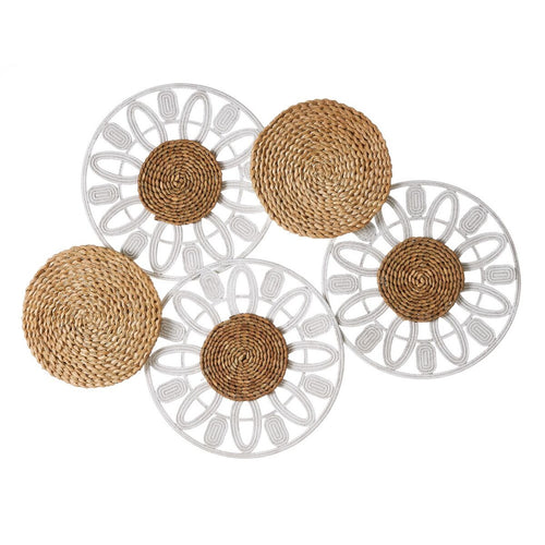 Decoração de Parede em Fibra Natural e Metal