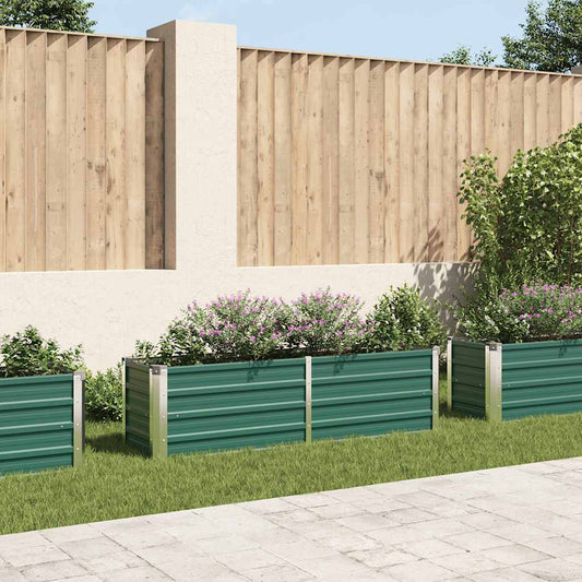 Vidaxl Raised Planter 160x40x45 cm Galvanized Steel Green-0