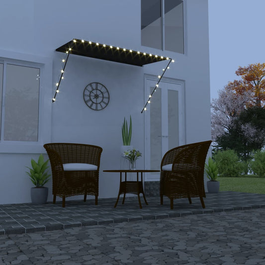 Vidaxl retractable awning with LED 250x150 cm anthracite-0