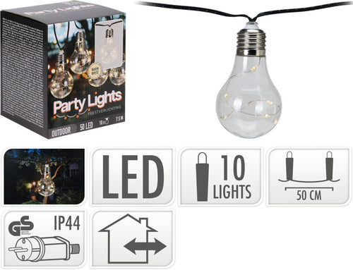 Pro Garden feestverlichting 10lampjes warm wit-0