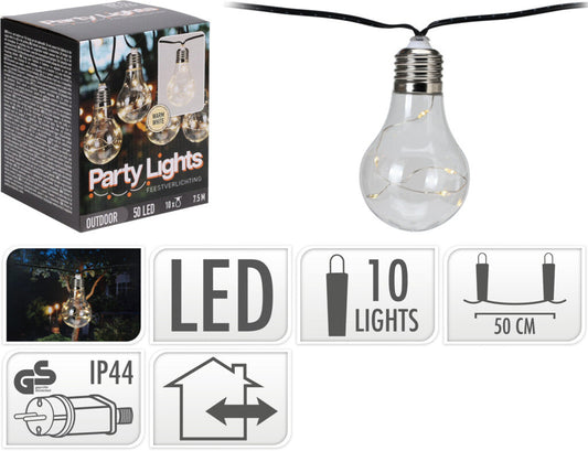 Pro Garden feestverlichting 10lampjes warm wit-0