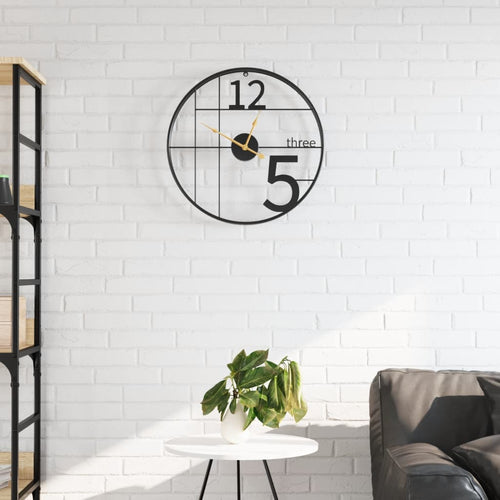 Vidaxx wall clock ø50 cm iron black-0