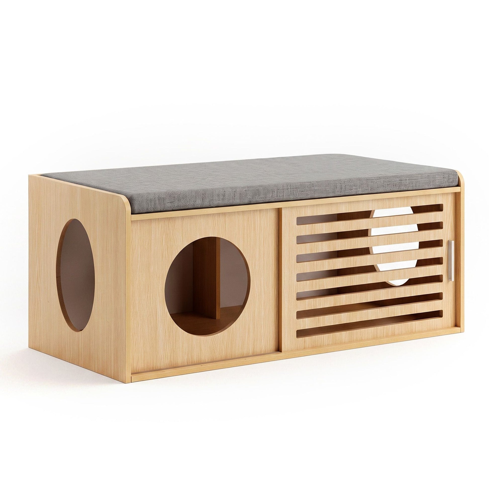 Artiss Pet Ottoman Footrest Bench with MDF Frame 100kg Capacity Natural-1