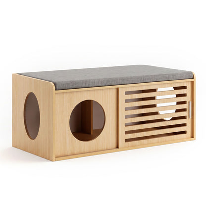 Artiss Pet Ottoman Footrest Bench with MDF Frame 100kg Capacity Natural-1
