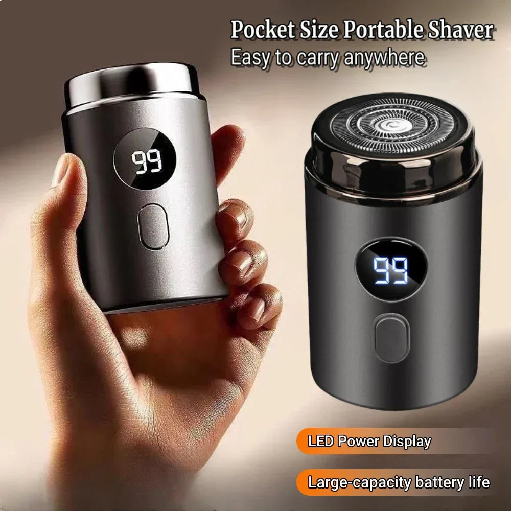 Men’s Electric Razor Portable Rechargeable Shaver with Digital Display Grey-1