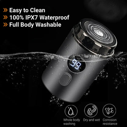 Men’s Electric Razor Portable Rechargeable Shaver with Digital Display Grey-3
