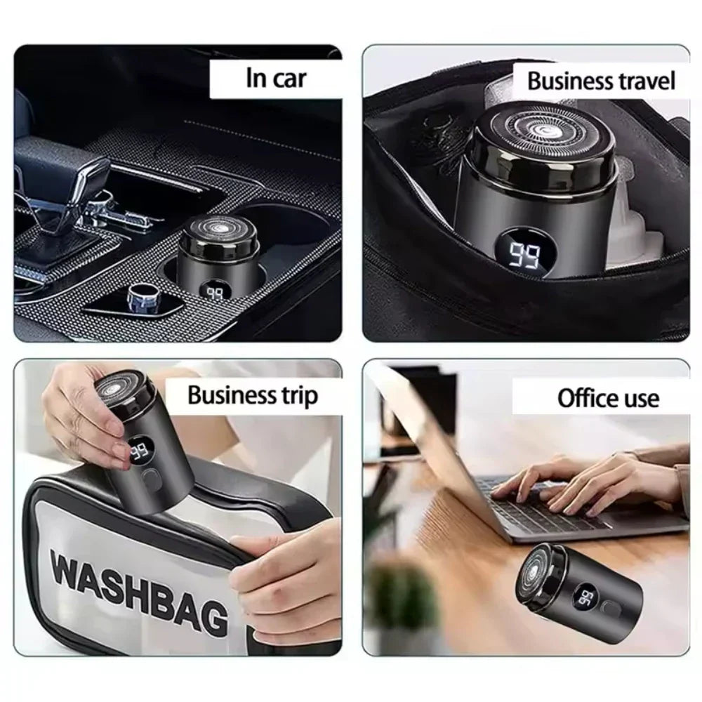 Men’s Electric Razor Portable Rechargeable Shaver with Digital Display Grey-4