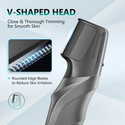 Electric Body Hair Trimmer IPX5 Waterproof Groomer Clipper Black-2