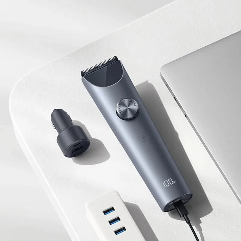 Professional Hair Clipper Digital Display Length Adjustments Grey-4