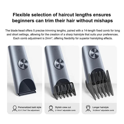 Professional Hair Clipper Digital Display Length Adjustments Grey-2