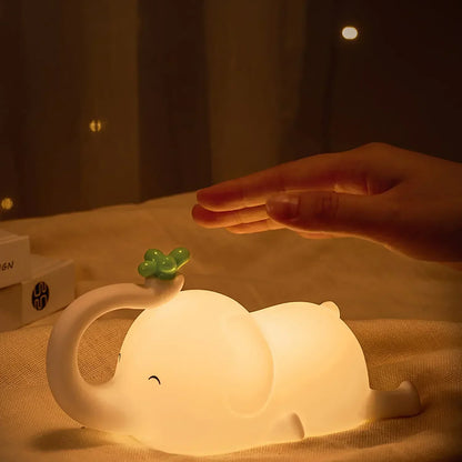 Adorable Elephant Silicone Night Light-1