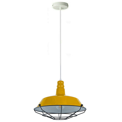 Yellow Pendant Light Industrial Single Ceiling Hanging Lighting Fixture~1548-0