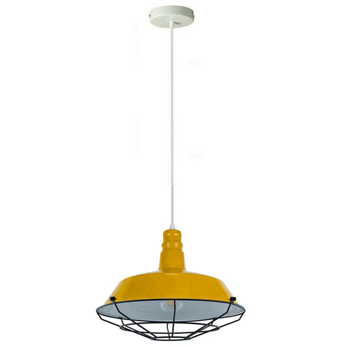 Yellow Pendant Light Industrial Single Ceiling Hanging Lighting Fixture~1548-0