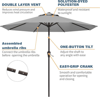 10 Foot Patio Umbrella With UV Protective Weather proof Fabric-1