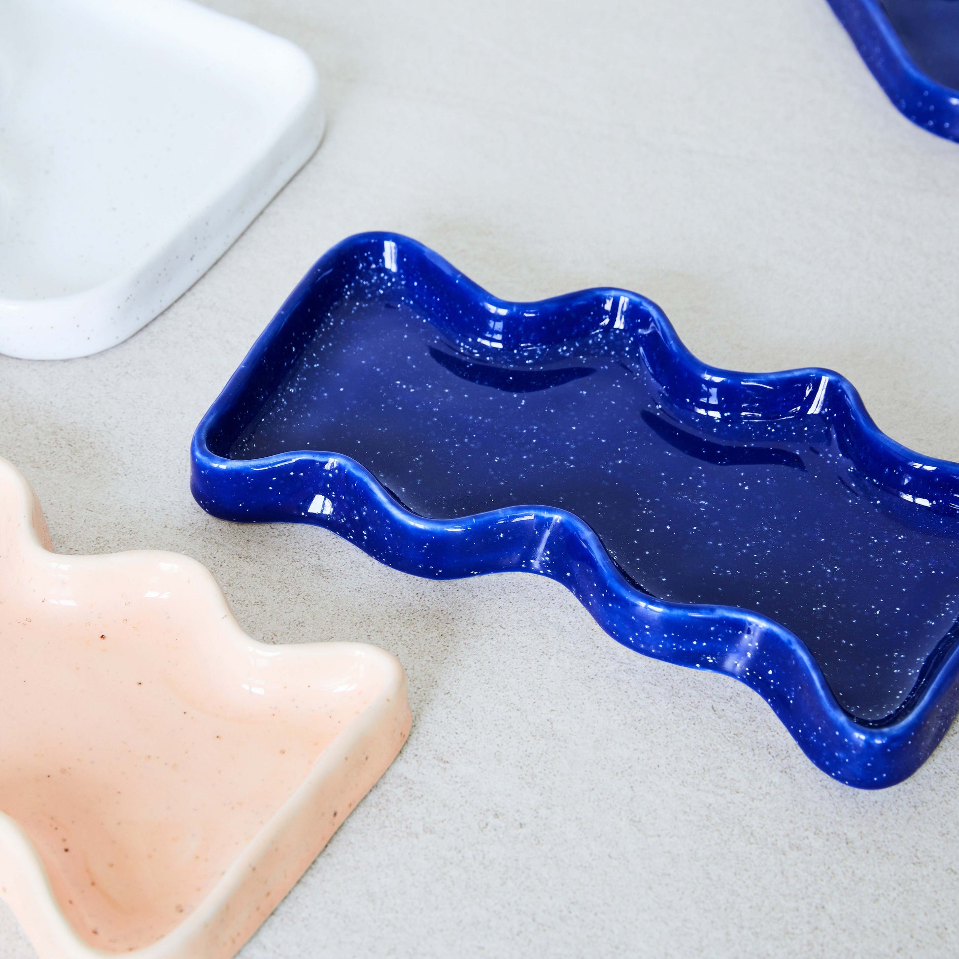 Ceramic Wave Trays - Speckled Blue - Rectangle-4