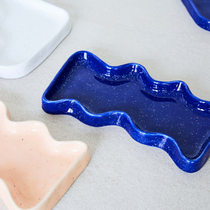 Ceramic Wave Trays - Speckled Blue - Rectangle-4