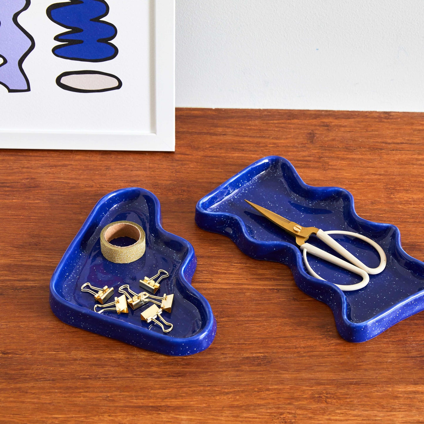 Ceramic Wave Trays - Speckled Blue - Rectangle-2