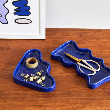 Ceramic Wave Trays - Speckled Blue - Rectangle-2