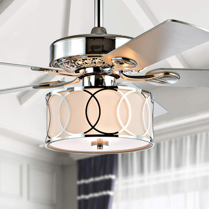 Contemporary Reversible Chrome Lighting Ceiling Fan-1