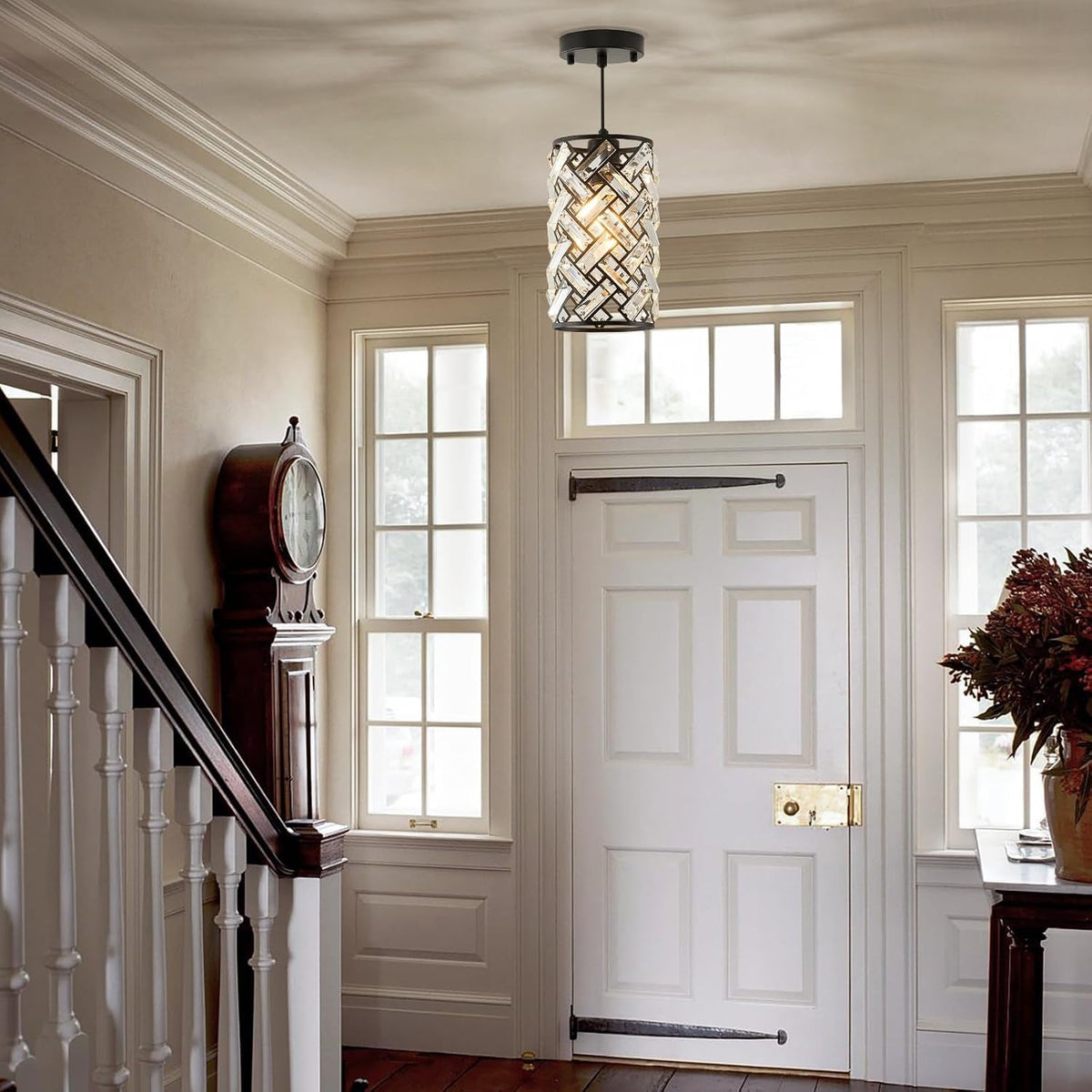 Black Crystal Pendant Lighting Fixture Triple Pack-2